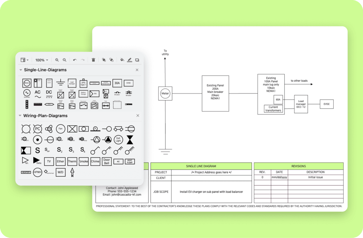 Kopperfield single line diagram tool and PDF output