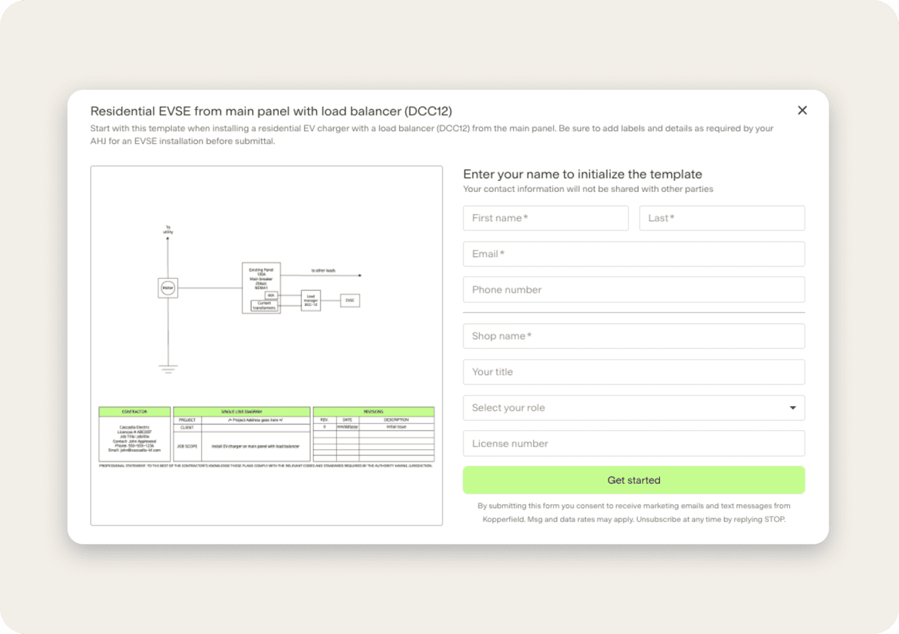Kopperfield single line diagram template selector